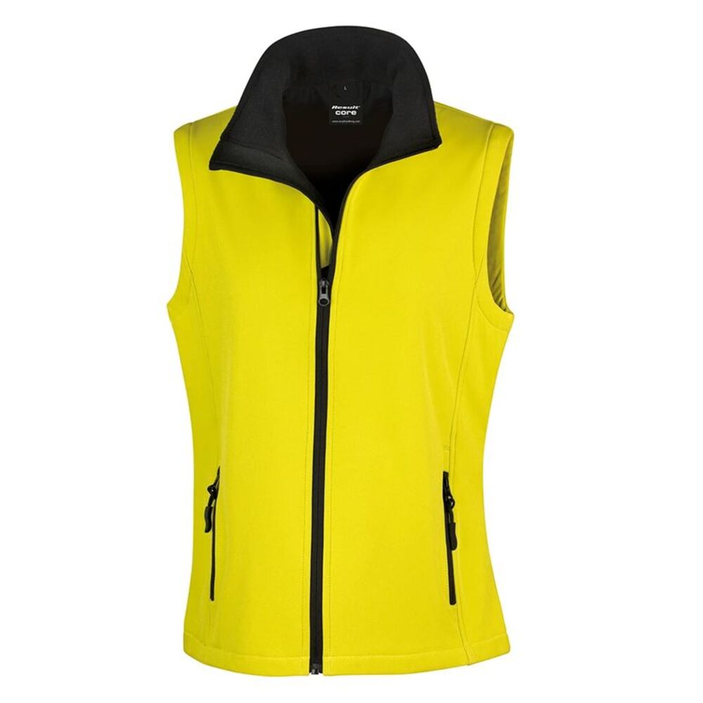 Result Womens/Ladies Softshell Body Warmer / Yellow/Black
